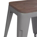Tabouret de salle à manger en métal, empilable, sans dossier, lot de 4 – Noir / Orange / Violet / Rouge / Bleu roi / Argent / Sarcelle