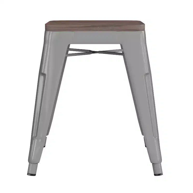 Tabouret de salle à manger en métal, empilable, sans dossier, lot de 4 – Noir / Orange / Violet / Rouge / Bleu roi / Argent / Sarcelle