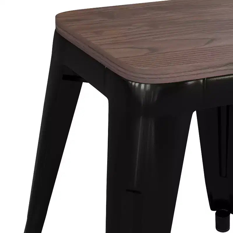 Tabouret de salle à manger en métal, empilable, sans dossier, lot de 4 – Noir / Orange / Violet / Rouge / Bleu roi / Argent / Sarcelle