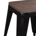 Tabouret de salle à manger en métal, empilable, sans dossier, lot de 4 – Noir / Orange / Violet / Rouge / Bleu roi / Argent / Sarcelle