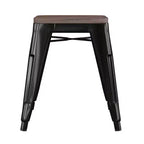 Tabouret de salle à manger en métal, empilable, sans dossier, lot de 4 – Noir / Orange / Violet / Rouge / Bleu roi / Argent / Sarcelle