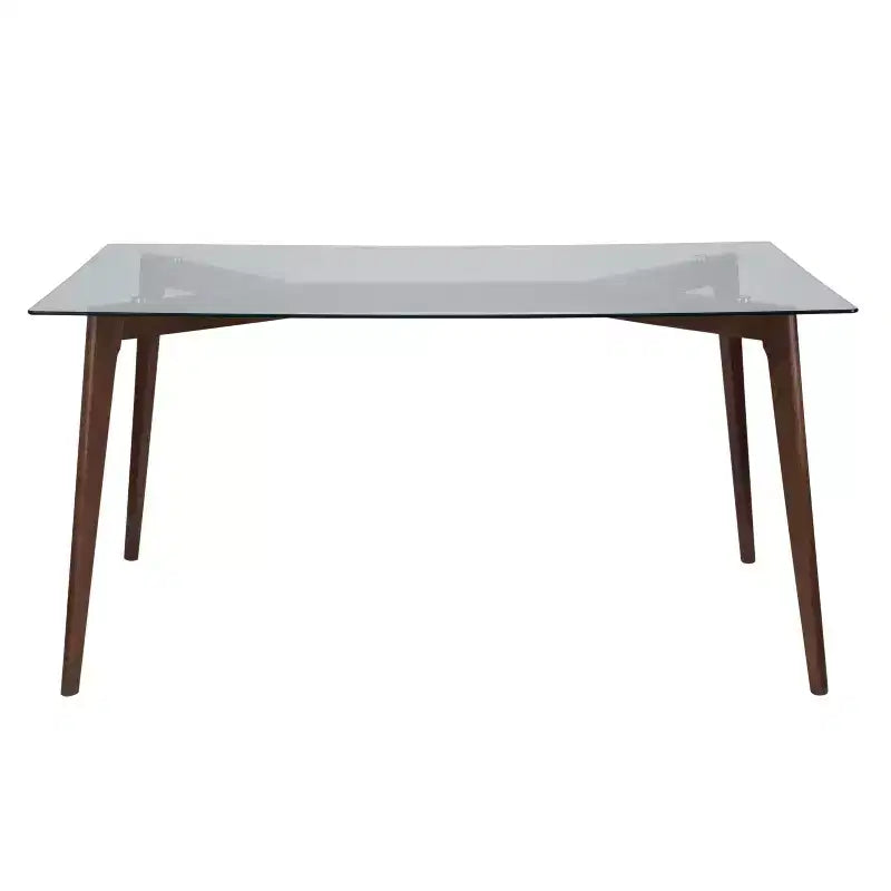 Table de salle à manger multicolore à plateau en verre, 6 places