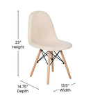 Fauteuil d'appoint sans accoudoirs en fausse fourrure grise/blanc cassé, 1 place