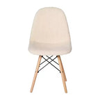 Fauteuil d'appoint sans accoudoirs en fausse fourrure grise/blanc cassé, 1 place