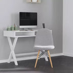 Fauteuil d'appoint sans accoudoirs en fausse fourrure grise/blanc cassé, 1 place