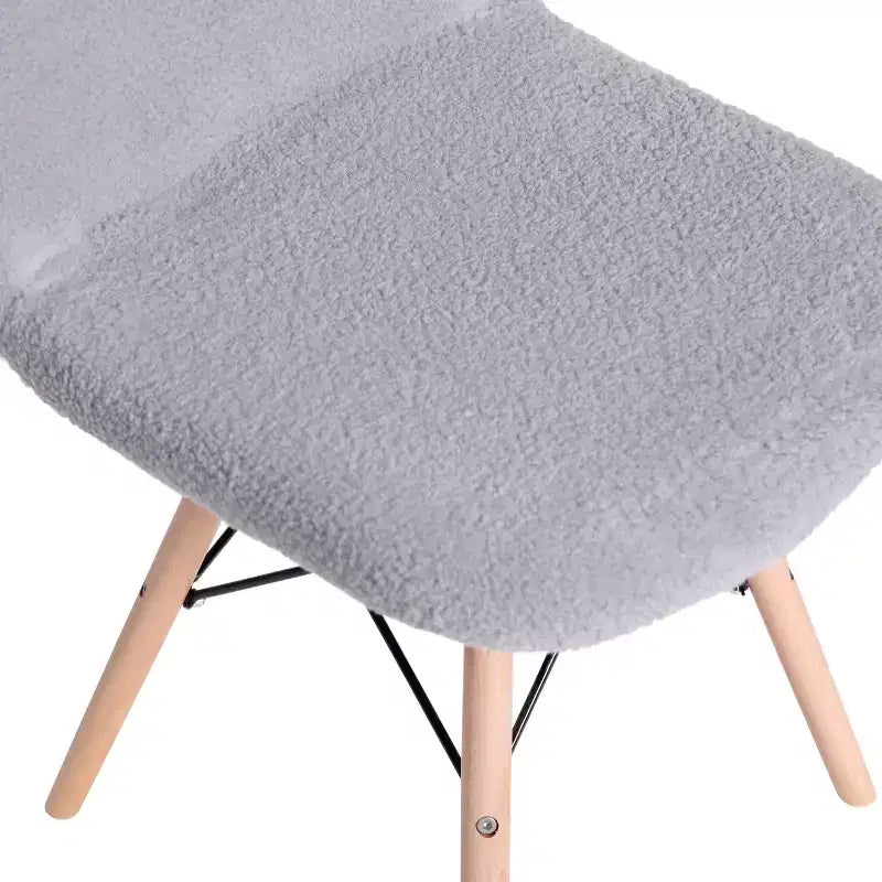 Fauteuil d'appoint sans accoudoirs en fausse fourrure grise/blanc cassé, 1 place