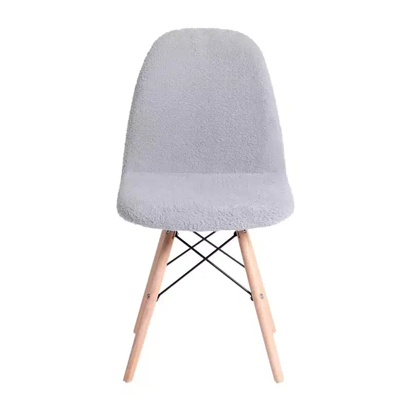 Fauteuil d'appoint sans accoudoirs en fausse fourrure grise/blanc cassé, 1 place