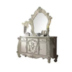 Commode à 5 tiroirs — Blanc cassé / Chêne cerisier, Simple