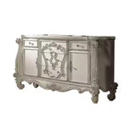 Commode à 5 tiroirs — Blanc cassé / Chêne cerisier, Simple