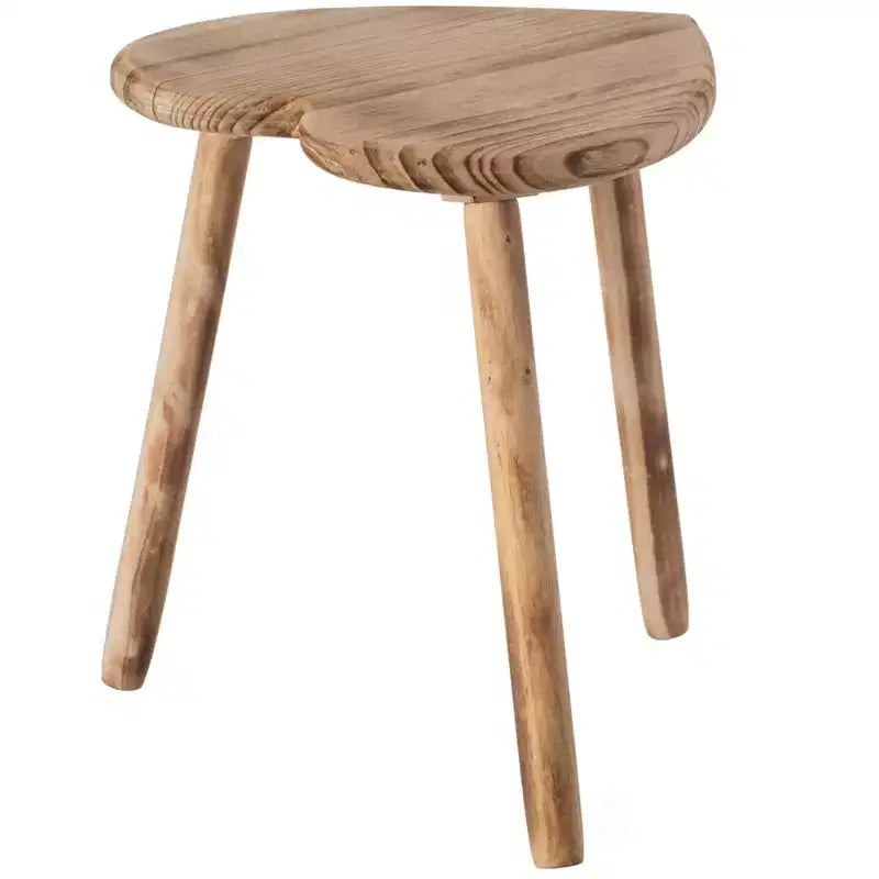 Vintiquewise Decorative Antique Heart Shaped Natural Wooden Accent Stool, Classic Room Decoration