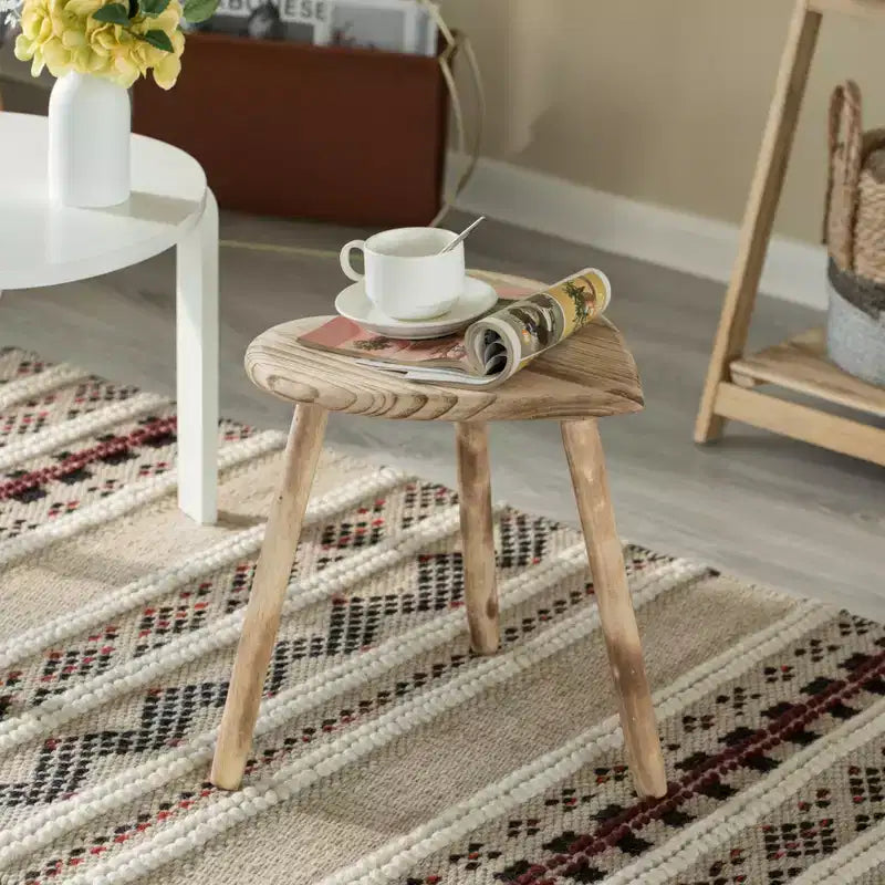 Tabouret en bois naturel en forme de cœur – Siège 1 personne