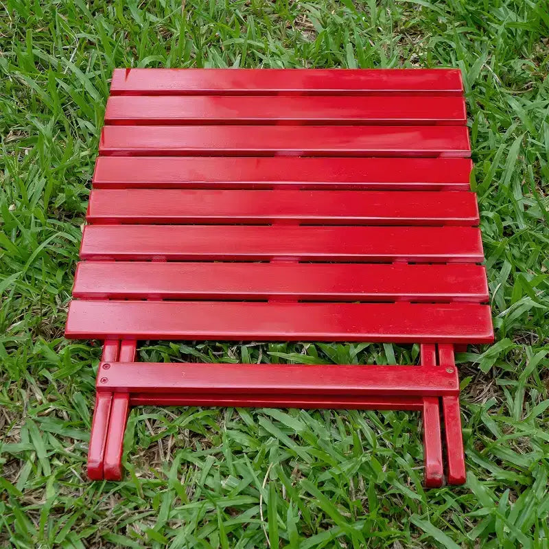 Merry Products Table d'appoint Adirondack pliante compacte en bois dur d'acacia véritable, Meubles de patio extérieurs, Rouge