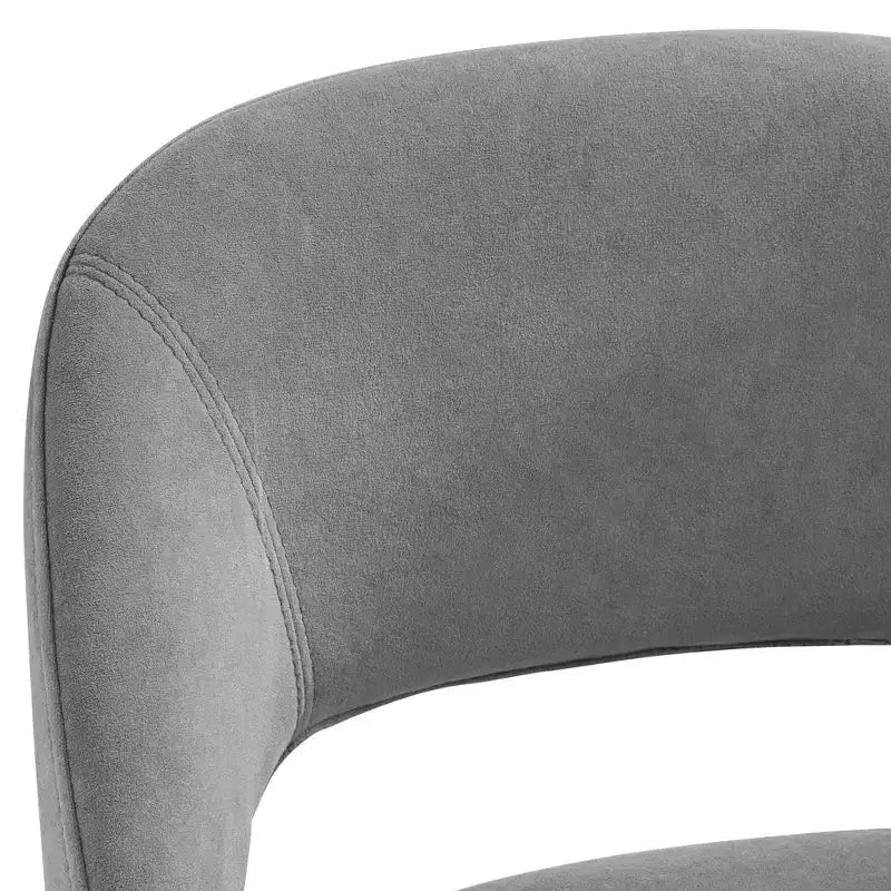 Studio 55D Simone Tabouret de bar noir mat 31 1/2 po de haut moderne Coussin en velours gris foncé avec dossier Repose-pieds pour îlot de cuisine à hauteur de comptoir