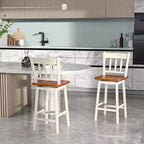 Lot de 2 tabourets de bar Costway, pivotants, hauteur de comptoir 62,2 cm avec repose-pieds