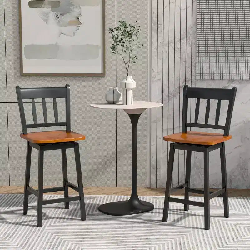 Lot de 2 tabourets de bar Costway, pivotants, hauteur de comptoir 62,2 cm avec repose-pieds