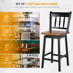 Lot de 2 tabourets de bar Costway, pivotants, hauteur de comptoir 62,2 cm avec repose-pieds