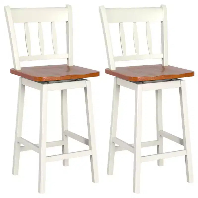 Lot de 2 tabourets de bar Costway, pivotants, hauteur de comptoir 62,2 cm avec repose-pieds
