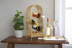 Porte-bouteilles Twine Trellis, 7 bouteilles, rangement de vin doré pour comptoir, en fonte