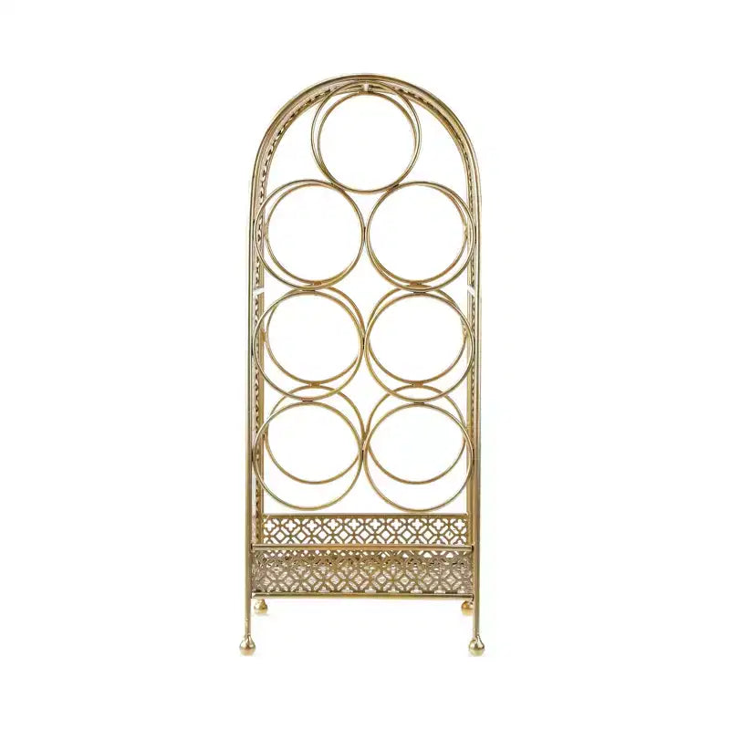 Porte-bouteilles Twine Trellis, 7 bouteilles, rangement de vin doré pour comptoir, en fonte