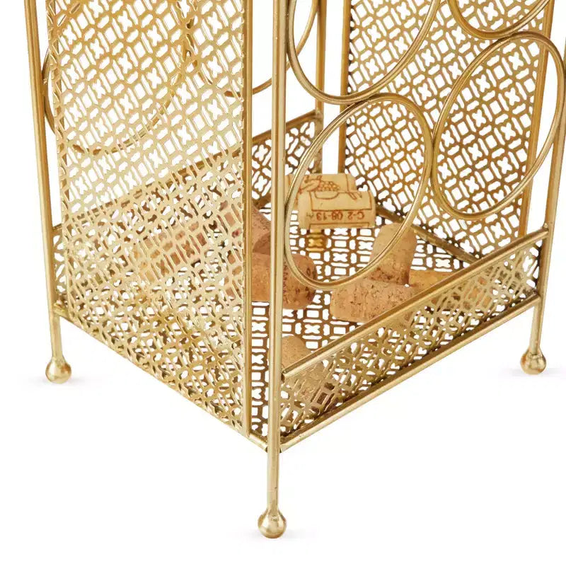 Porte-bouteilles Twine Trellis, 7 bouteilles, rangement de vin doré pour comptoir, en fonte