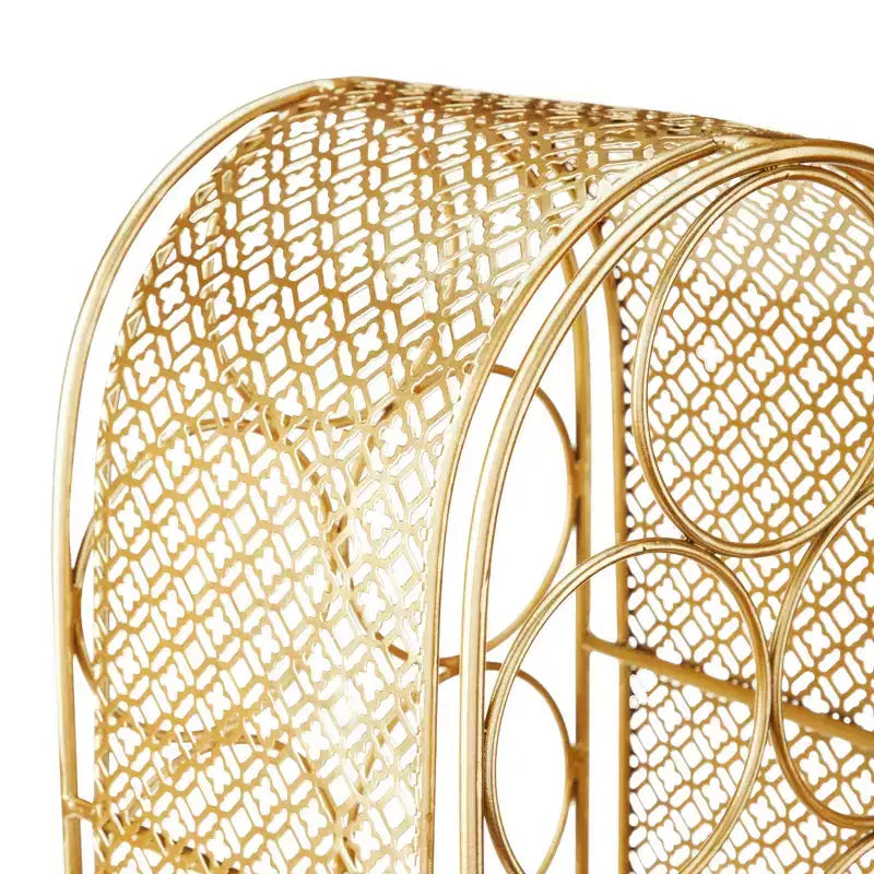 Porte-bouteilles Twine Trellis, 7 bouteilles, rangement de vin doré pour comptoir, en fonte