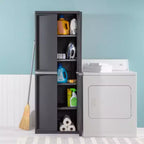 Meuble de rangement Sterilite à 4 étagères réglables avec portes, gris | 01423V01