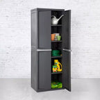 Meuble de rangement Sterilite à 4 étagères réglables avec portes, gris | 01423V01