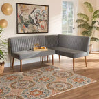 Ensemble banquette d'angle repas Alvis 2 pièces - Baxton Studio