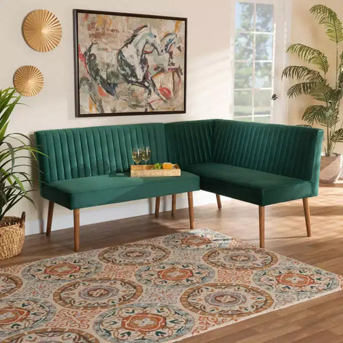 Ensemble banquette d'angle repas Alvis 2 pièces - Baxton Studio