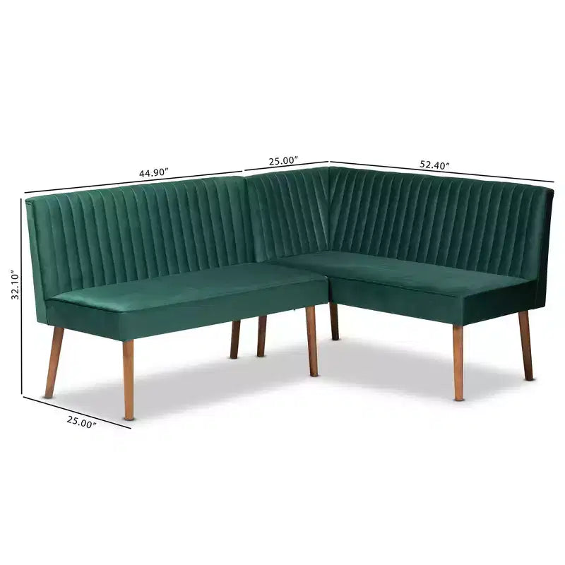 Ensemble banquette d'angle repas Alvis 2 pièces - Baxton Studio