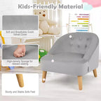 Costway Canapé-Fauteuil pour Enfants avec Ottoman, Canapé Simple pour Tout-Petit Rembourré en Velours Gris/Rose