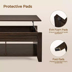 Table basse relevable Yaheetech avec rangement et 2 étagères ouvertes pour salon, salle de réception, bureau