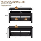 Table basse relevable Yaheetech avec rangement et 2 étagères ouvertes pour salon, salle de réception, bureau