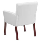 Fauteuil de réception de direction Emma et Oliver en cuir avec pieds en acajou
