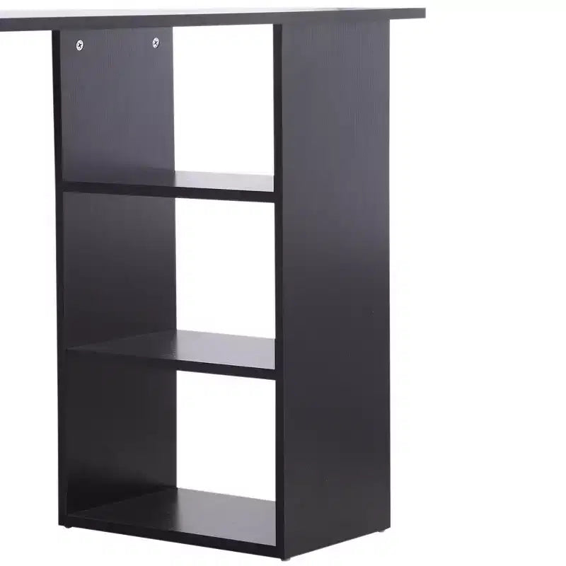 HOMCOM Bureau d'ordinateur moderne 47" pour la maison et le bureau, combo bibliothèque, table d'écriture, poste de travail avec 3 tiroirs et étagère de rangement - Blanc