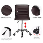 Chaise de bureau Yaheetech sans accoudoirs en similicuir avec roulettes