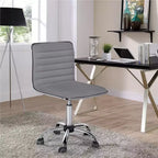 Chaise de bureau Yaheetech sans accoudoirs en similicuir avec roulettes
