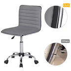 Chaise de bureau Yaheetech sans accoudoirs en similicuir avec roulettes