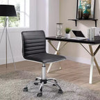 Chaise de bureau Yaheetech sans accoudoirs en similicuir avec roulettes