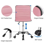 Chaise de bureau Yaheetech sans accoudoirs en similicuir avec roulettes