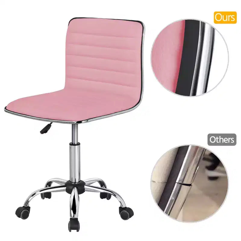 Chaise de bureau Yaheetech sans accoudoirs en similicuir avec roulettes