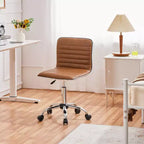 Chaise de bureau Yaheetech sans accoudoirs en similicuir avec roulettes