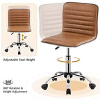 Chaise de bureau Yaheetech sans accoudoirs en similicuir avec roulettes