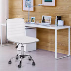 Chaise de bureau Yaheetech sans accoudoirs en similicuir avec roulettes