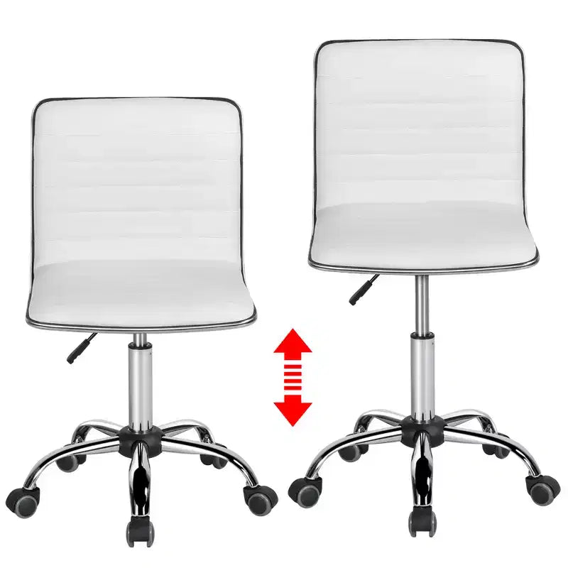 Chaise de bureau Yaheetech sans accoudoirs en similicuir avec roulettes