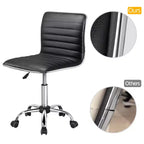 Chaise de bureau Yaheetech sans accoudoirs en similicuir avec roulettes