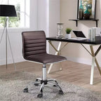Chaise de bureau Yaheetech sans accoudoirs en similicuir avec roulettes