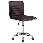 Chaise de bureau Yaheetech sans accoudoirs en similicuir avec roulettes