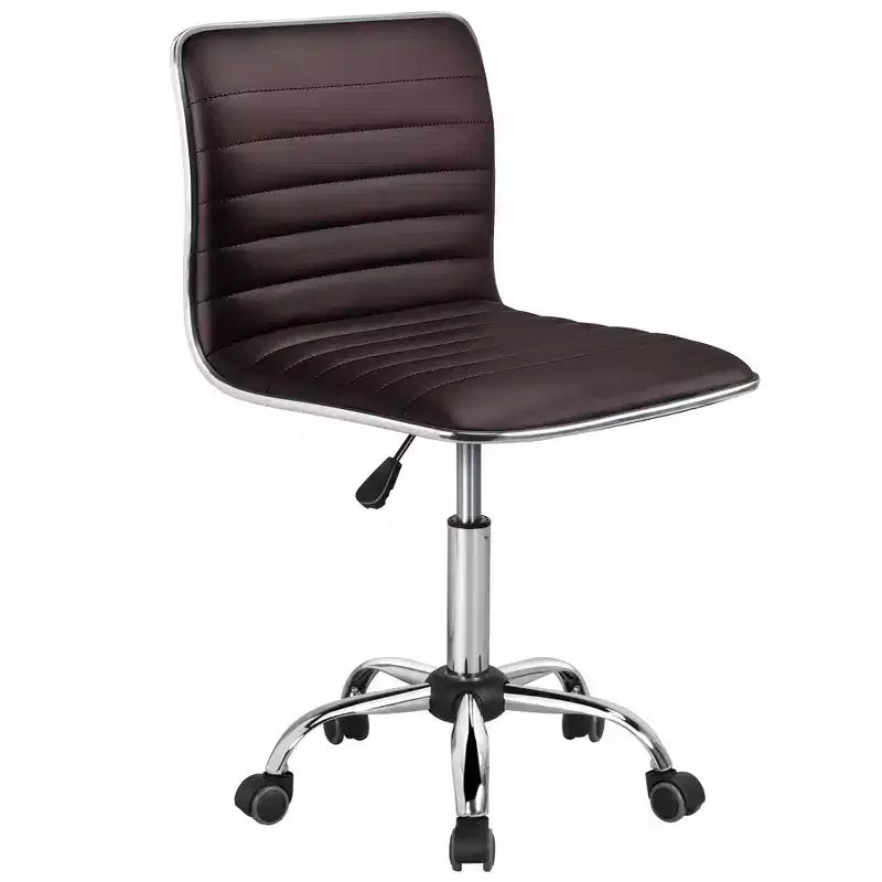 Chaise de bureau Yaheetech sans accoudoirs en similicuir avec roulettes