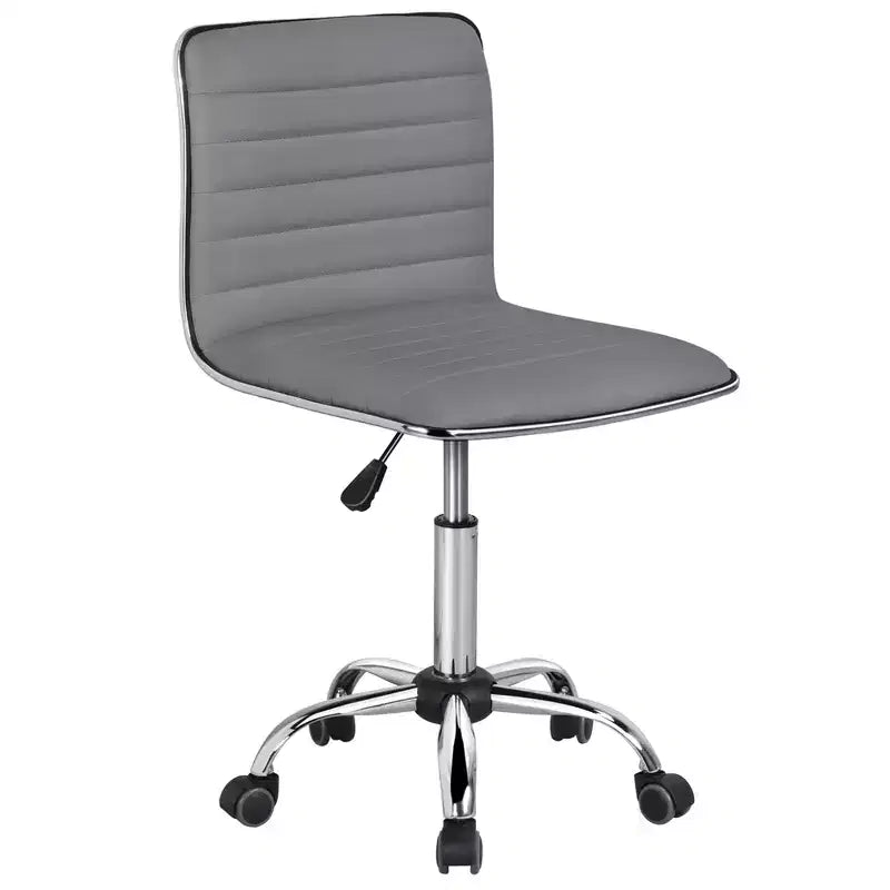 Chaise de bureau Yaheetech sans accoudoirs en similicuir avec roulettes